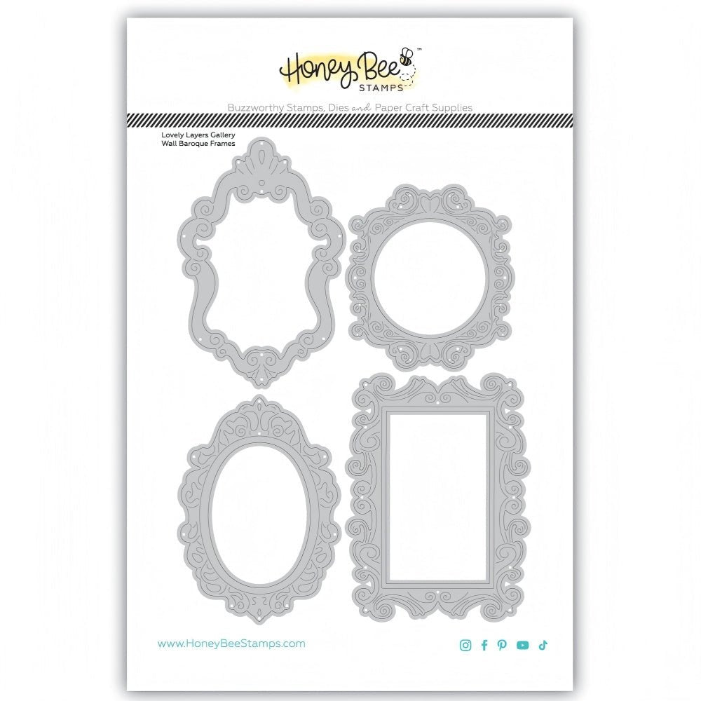 Lovely Layers: Gallery Wall Baroque Frames - Honey Cuts Stand - Alone Dies - Honey Bee Stamps