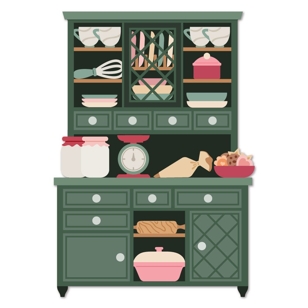 Lovely Layers: Hoosier Cabinet - Baking Add - On - Honey Cuts - Stand - Alone Dies - Honey Bee Stamps