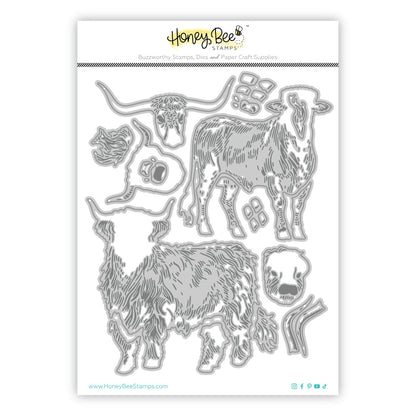 Lovely Layers: Hooves & Horns - Honey Cuts - Stand - Alone Dies - Honey Bee Stamps