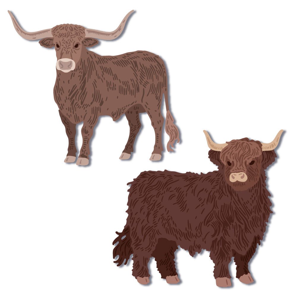 Lovely Layers: Hooves & Horns - Honey Cuts - Stand - Alone Dies - Honey Bee Stamps