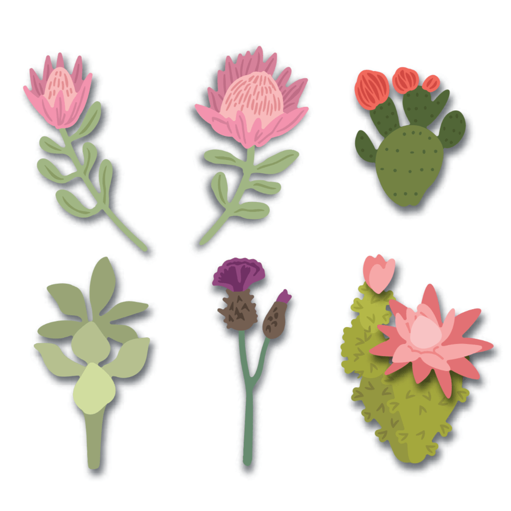 Lovely Layers: Mini Desert Blooms - Honey Cuts - Stand - Alone Dies - Honey Bee Stamps