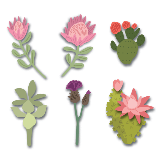 Lovely Layers: Mini Desert Blooms - Honey Cuts - Stand - Alone Dies - Honey Bee Stamps