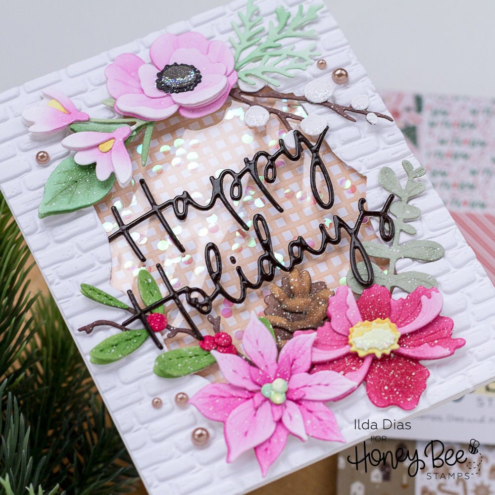 Lovely Layers: Mini Holiday Florals - Honey Cuts - Stand - Alone Dies - Honey Bee Stamps