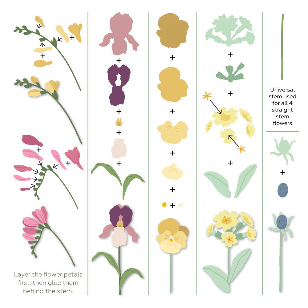 Lovely Layers: Mini Spring Florals - Honey Cuts Stand - Alone Dies - Honey Bee Stamps