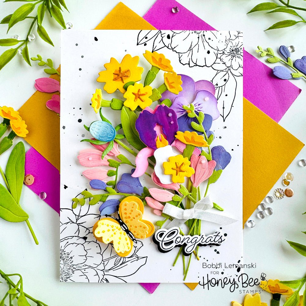 Lovely Layers: Mini Spring Florals - Honey Cuts Stand - Alone Dies - Honey Bee Stamps