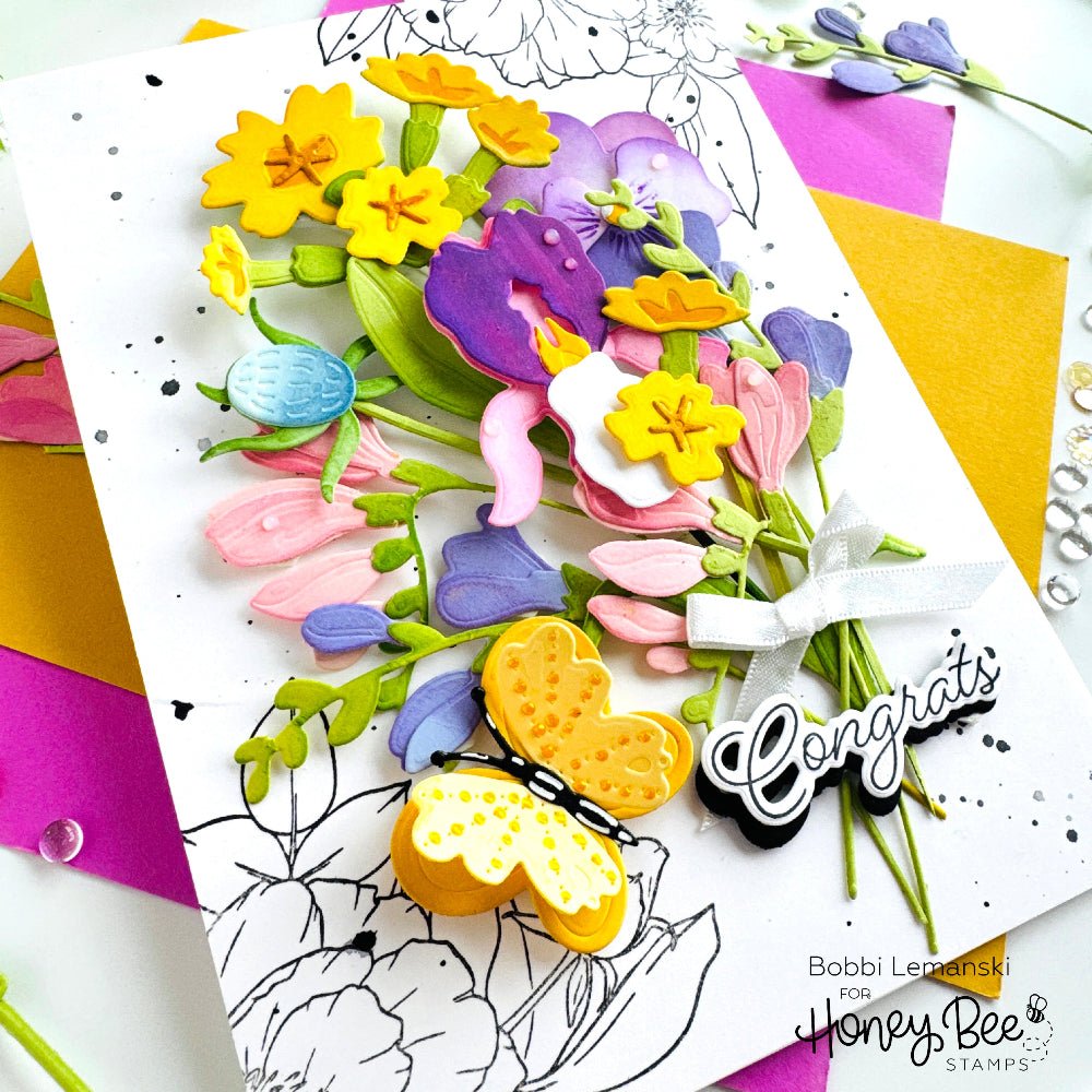 Lovely Layers: Mini Spring Florals - Honey Cuts Stand - Alone Dies - Honey Bee Stamps