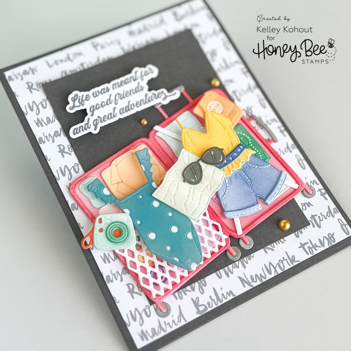 Lovely Layers: Packed Suitcase - Honey Cuts - Stand - Alone Dies - Honey Bee Stamps