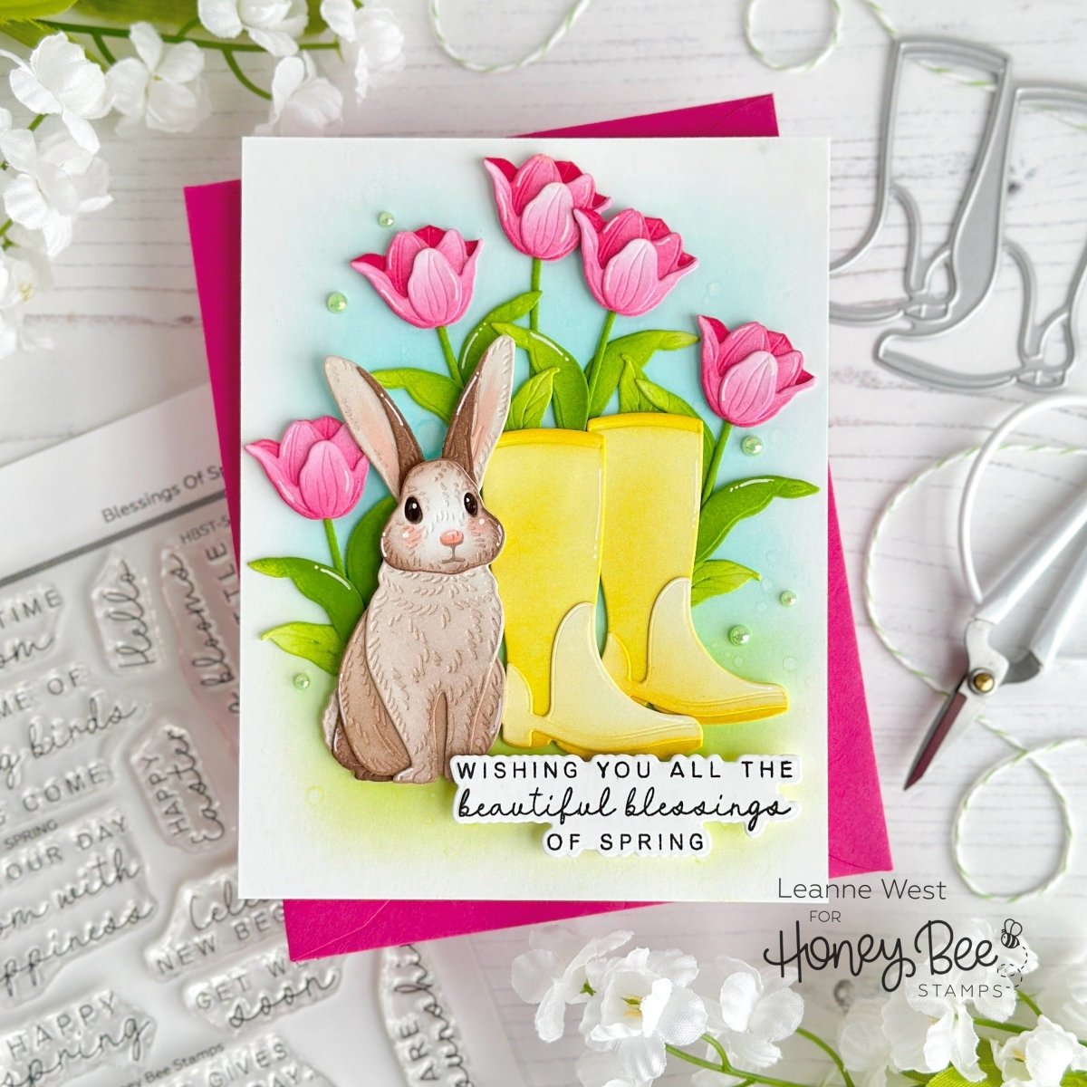 Lovely Layers: Rabbit - Honey Cuts - Stand - Alone Dies - Honey Bee Stamps