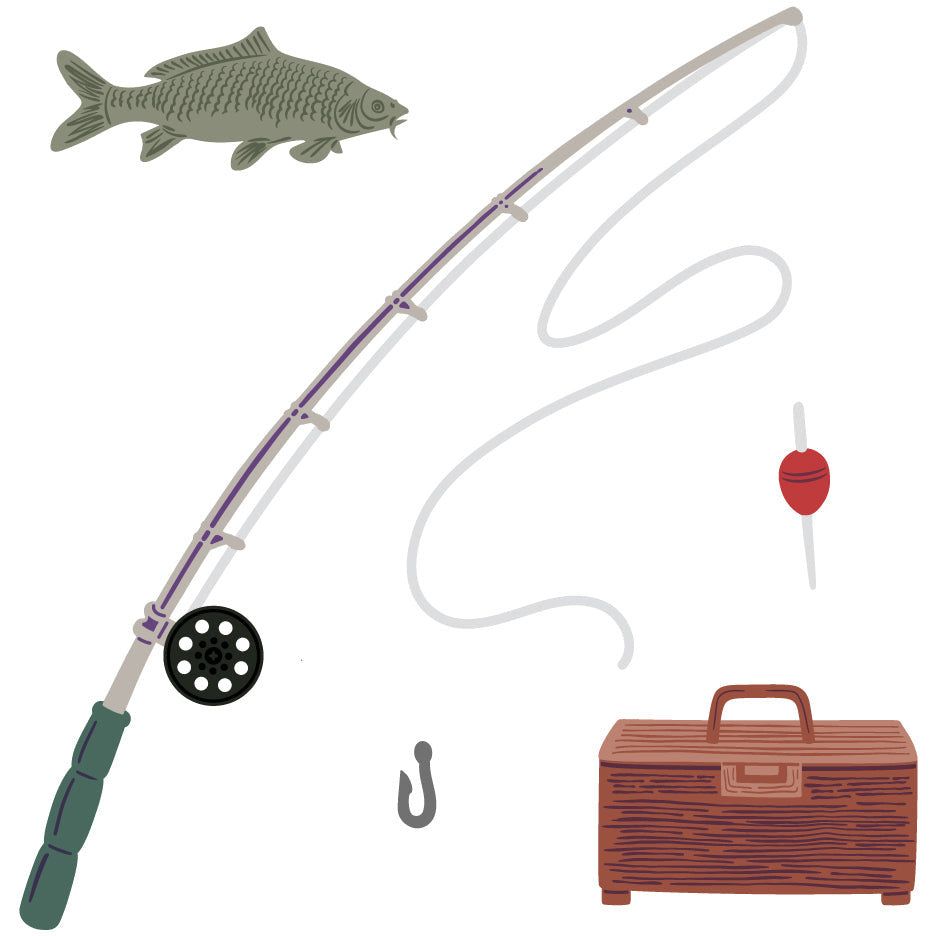 Lovely Layers: Rod & Reel - Honey Cuts - Stand - Alone Dies - Honey Bee Stamps