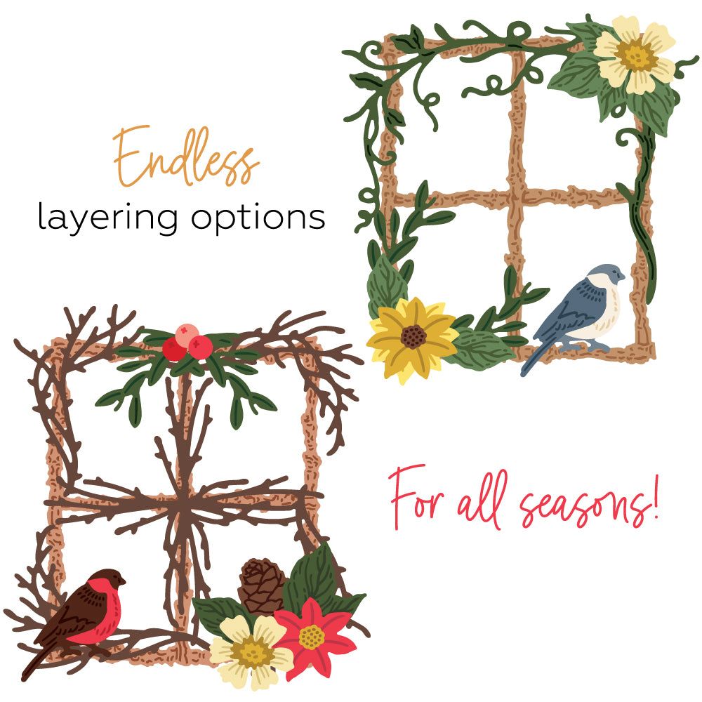 Lovely Layers: Seasonal Frame - Honey Cuts - Stand - Alone Dies - Honey Bee Stamps