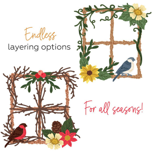 Lovely Layers: Seasonal Frame - Honey Cuts - Stand - Alone Dies - Honey Bee Stamps