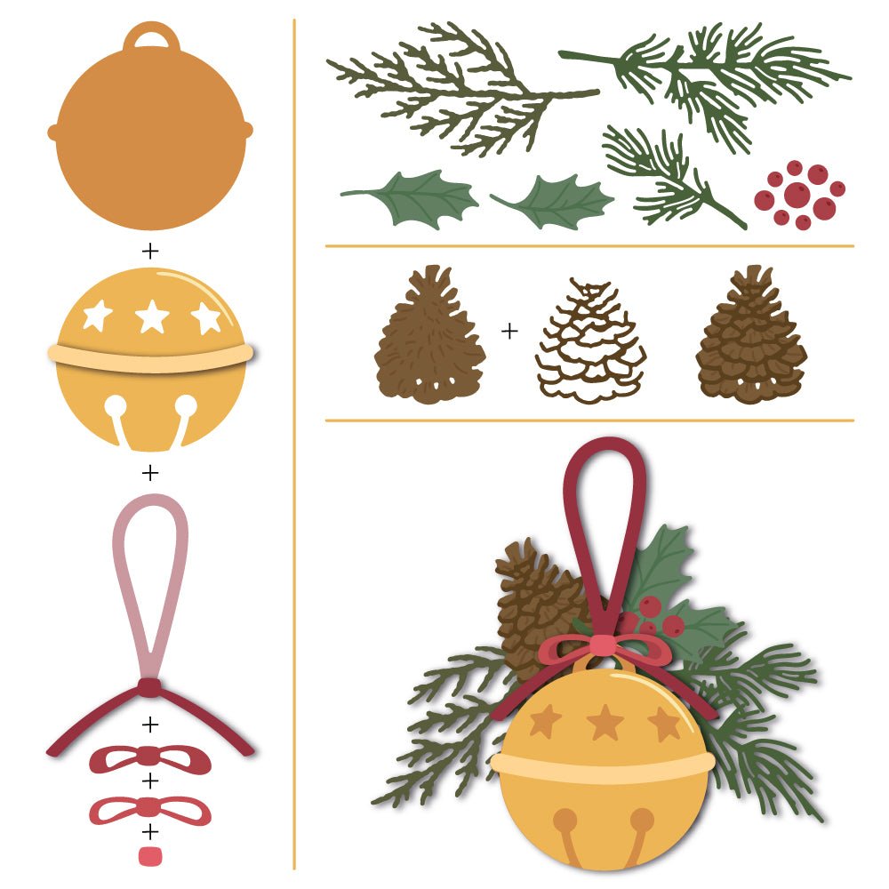 Lovely Layers: Sleigh Bell - Honey Cuts - Stand - Alone Dies - Honey Bee Stamps