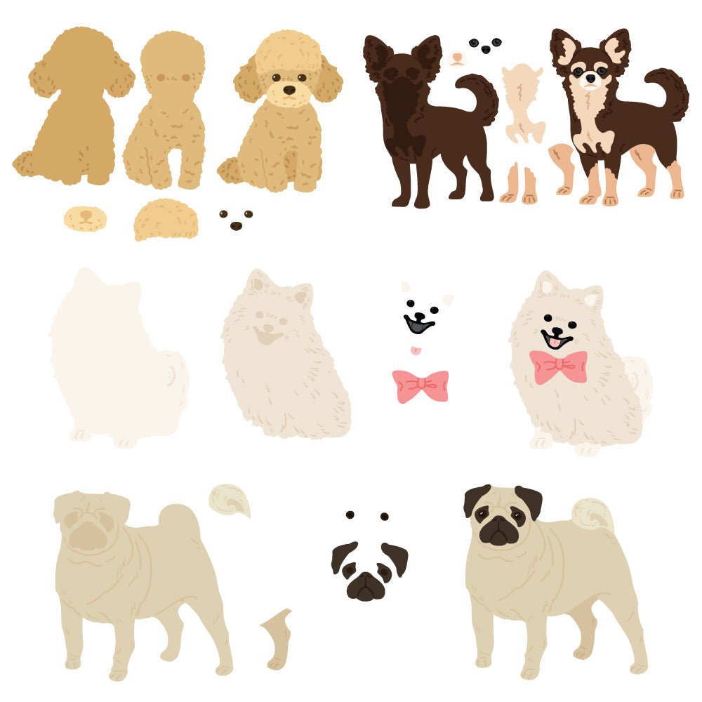 Lovely Layers: Small Dogs - Honey Cuts - Stand - Alone Dies - Honey Bee Stamps