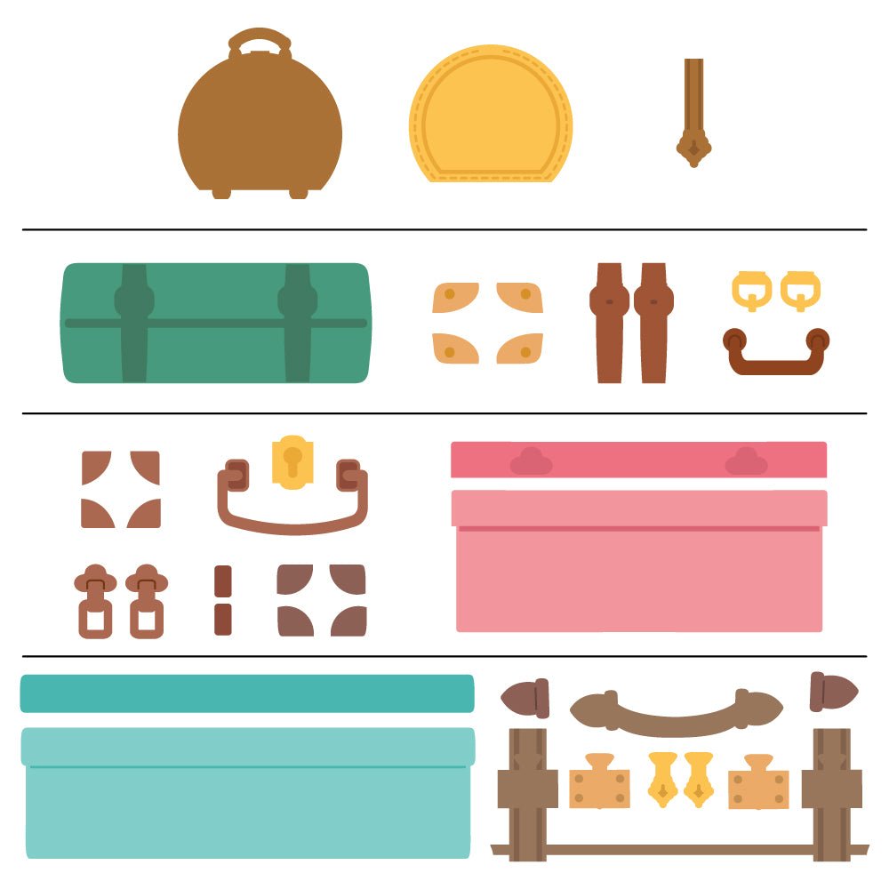 Lovely Layers: Small Suitcases - Honey Cuts - Stand - Alone Dies - Honey Bee Stamps