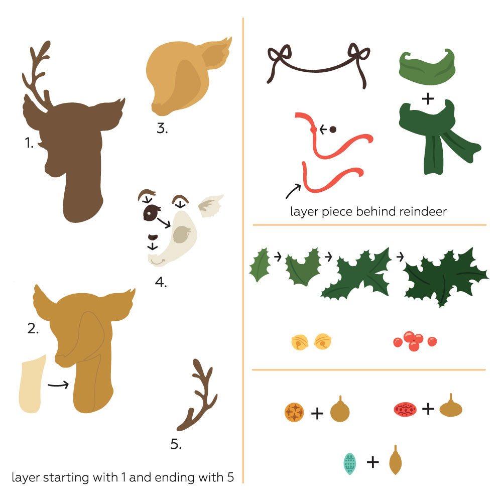 Lovely Layers: Vintage Reindeer - Honey Cuts - Stand - Alone Dies - Honey Bee Stamps