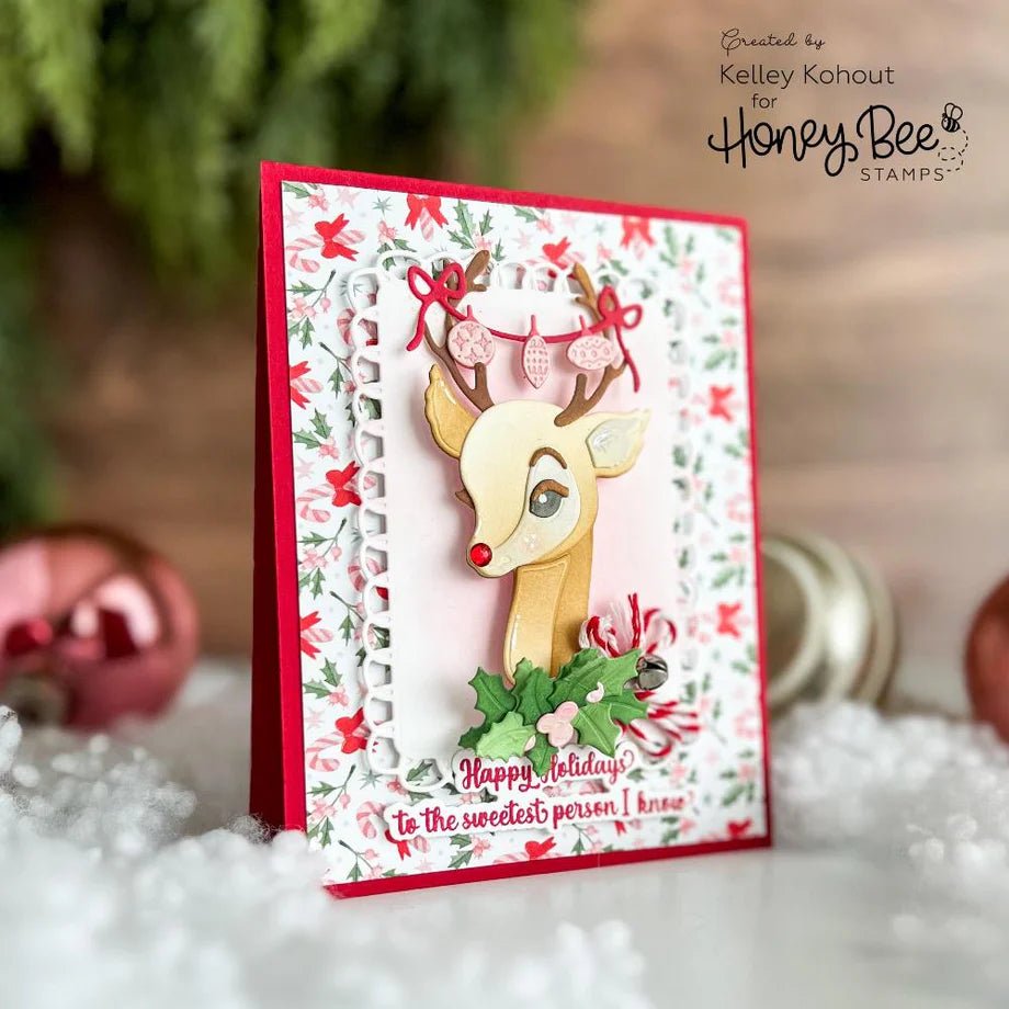 Lovely Layers: Vintage Reindeer - Honey Cuts - Stand - Alone Dies - Honey Bee Stamps