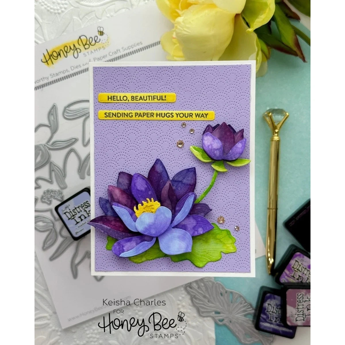 Lovely Layers: Water Lily - Honey Cuts - Stand - Alone Dies - Honey Bee Stamps