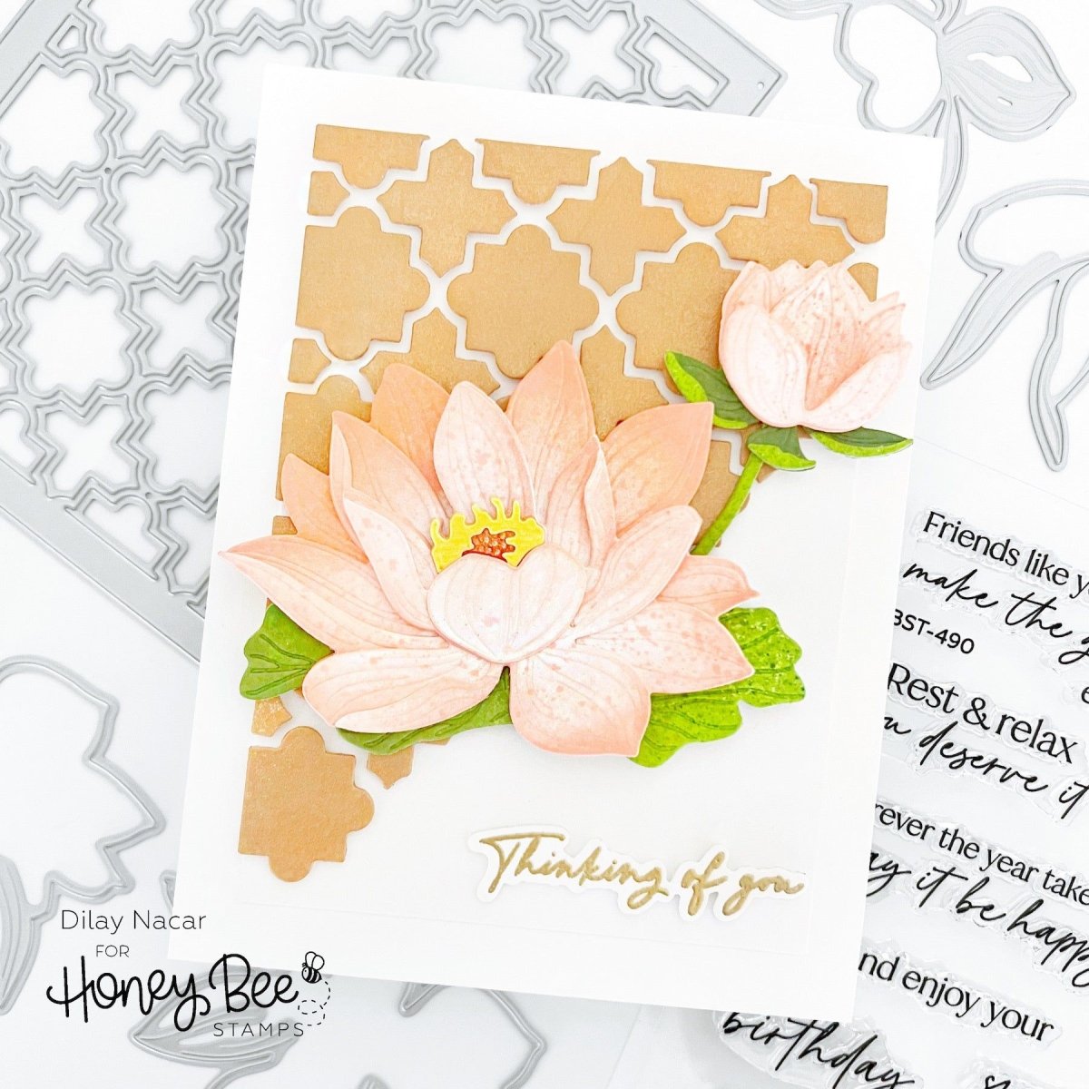 Lovely Layers: Water Lily - Honey Cuts - Stand - Alone Dies - Honey Bee Stamps