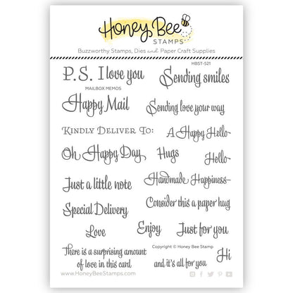 Mailbox Memos - 5x6 Photopolymer Stamp Set - Honey Bee Stamps