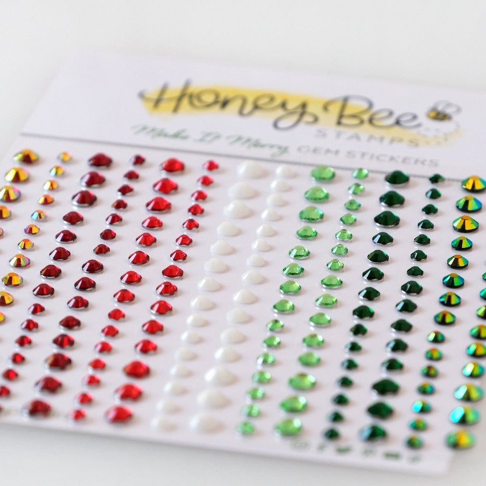 Make It Merry Gem Stickers - 210 Count - Honey Bee Stamps