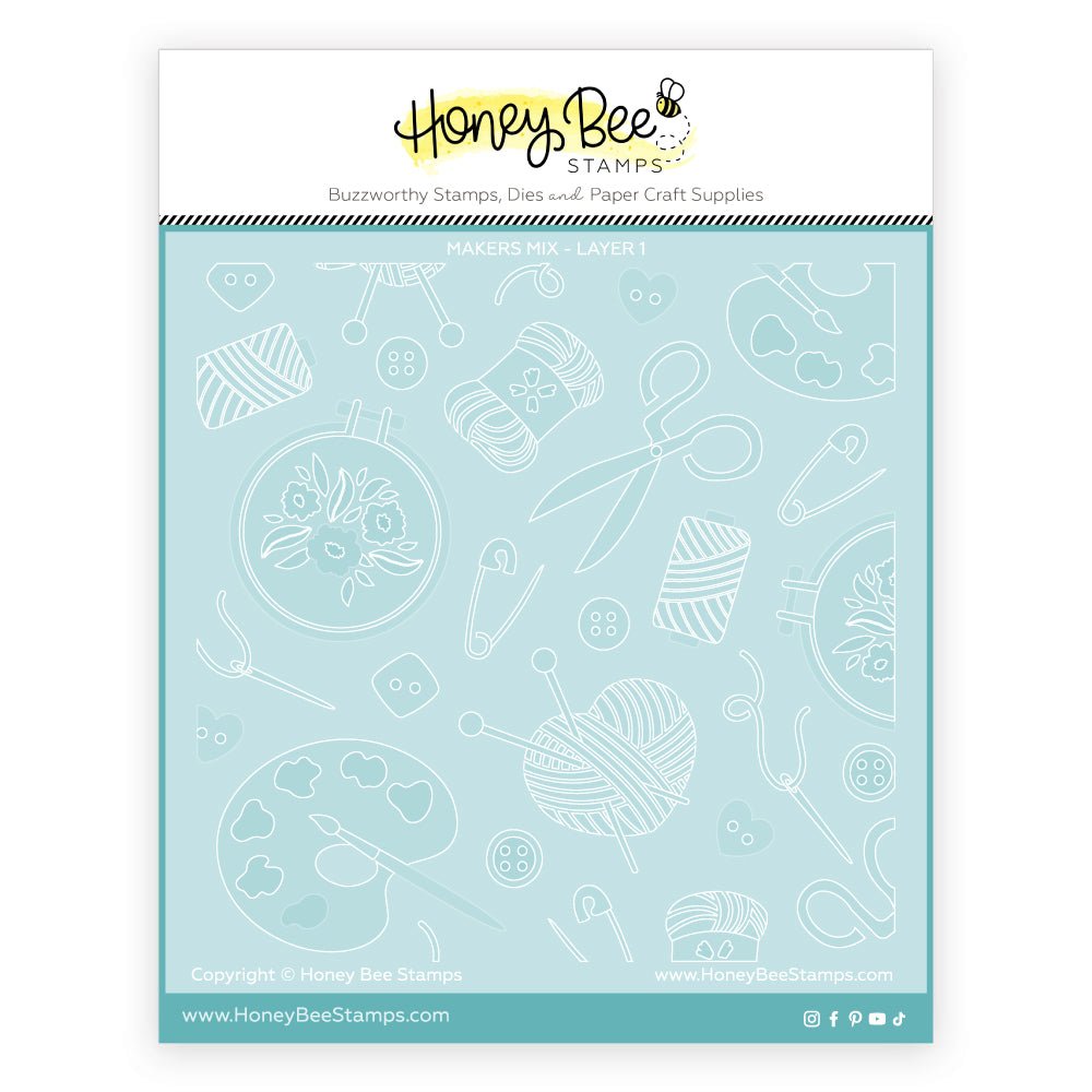 Maker's Mix - Set of 6 - 6x6" Layering Stencils - Honey Bee Stamps