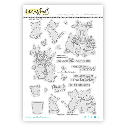 Meow & Furever - 6x8 Photopolymer Stamp Set - Honey Bee Stamps