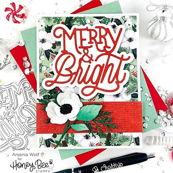 Merry & Bright - Honey Cuts - Stand - Alone Dies - Honey Bee Stamps
