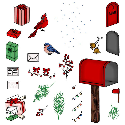 Merry Mail - 6x8 Photopolymer Stamp Set - Honey Bee Stamps