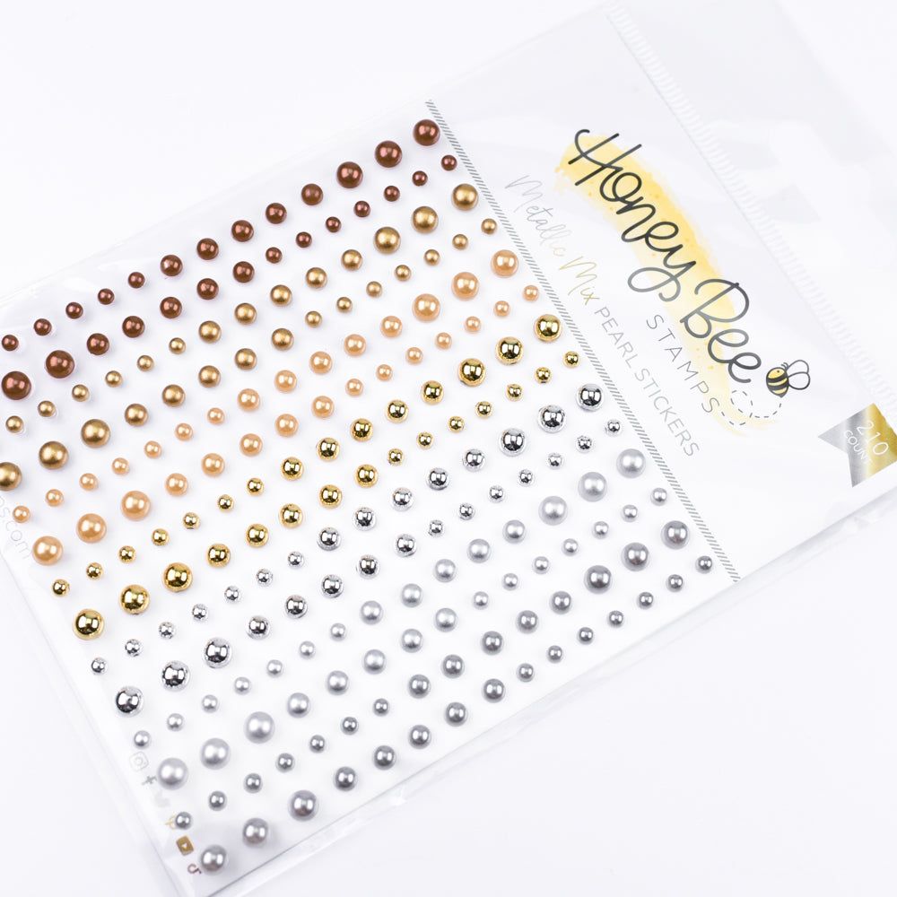 Metallic Mix Pearls - Pearl Stickers - 210 Count - Honey Bee Stamps