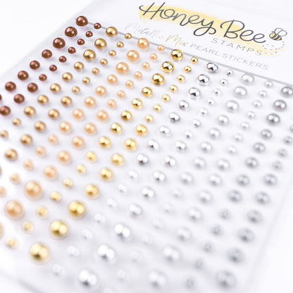 Metallic Mix Pearls - Pearl Stickers - 210 Count - Honey Bee Stamps
