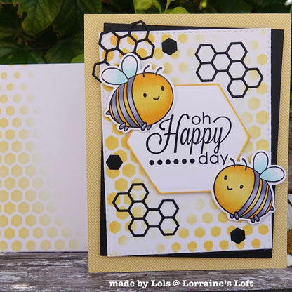 Mini Hexagons - 6"x6" Background Stencil - Honey Bee Stamps