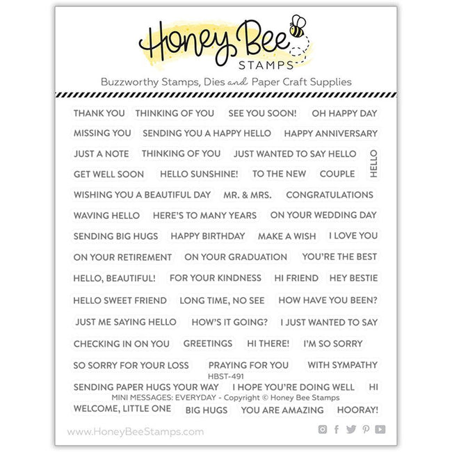 Mini Messages 6x6 Stamp Set - Honey Bee Stamps