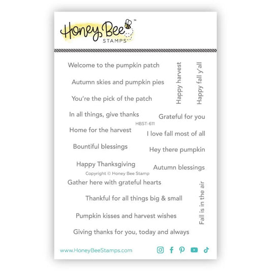 Mini Messages: Fall - 4x6 Photopolymer Stamp Set - Honey Bee Stamps