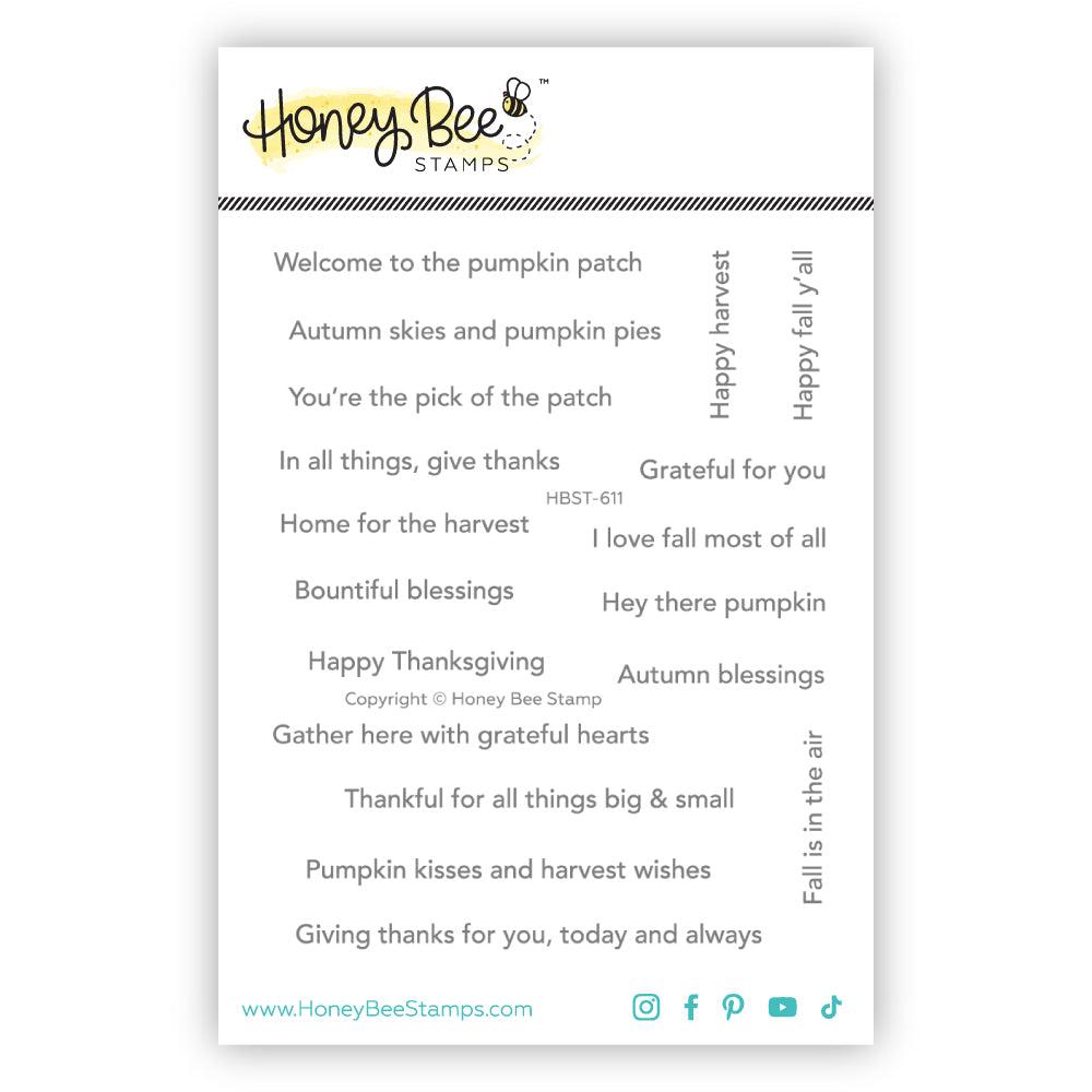 Mini Messages: Fall - 4x6 Photopolymer Stamp Set - Honey Bee Stamps