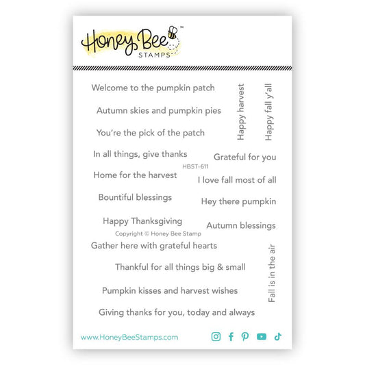 Mini Messages: Fall - 4x6 Photopolymer Stamp Set - Honey Bee Stamps