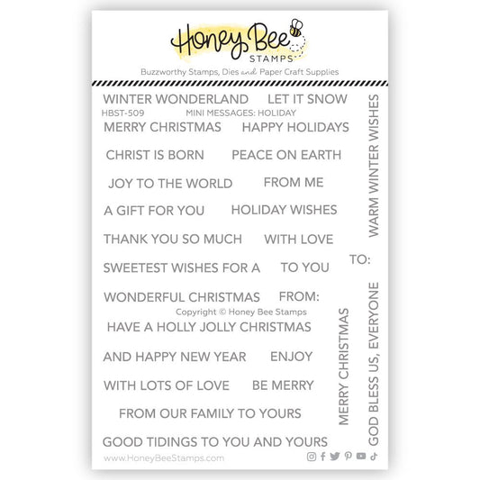 Mini Messages: Holiday - 4x5 Photopolymer Stamp Set - Honey Bee Stamps