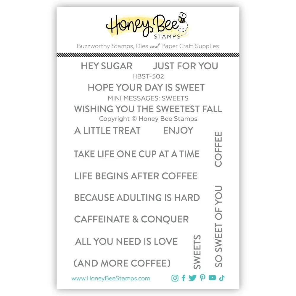 Mini Messages: Sweets - 3x4 Photopolymer Stamp Set RETIRING – Honey Bee ...