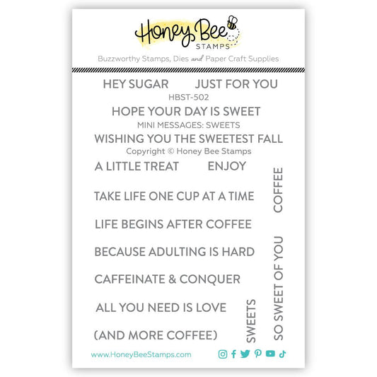 Mini Messages: Sweets - 3x4 Photopolymer Stamp Set - Honey Bee Stamps