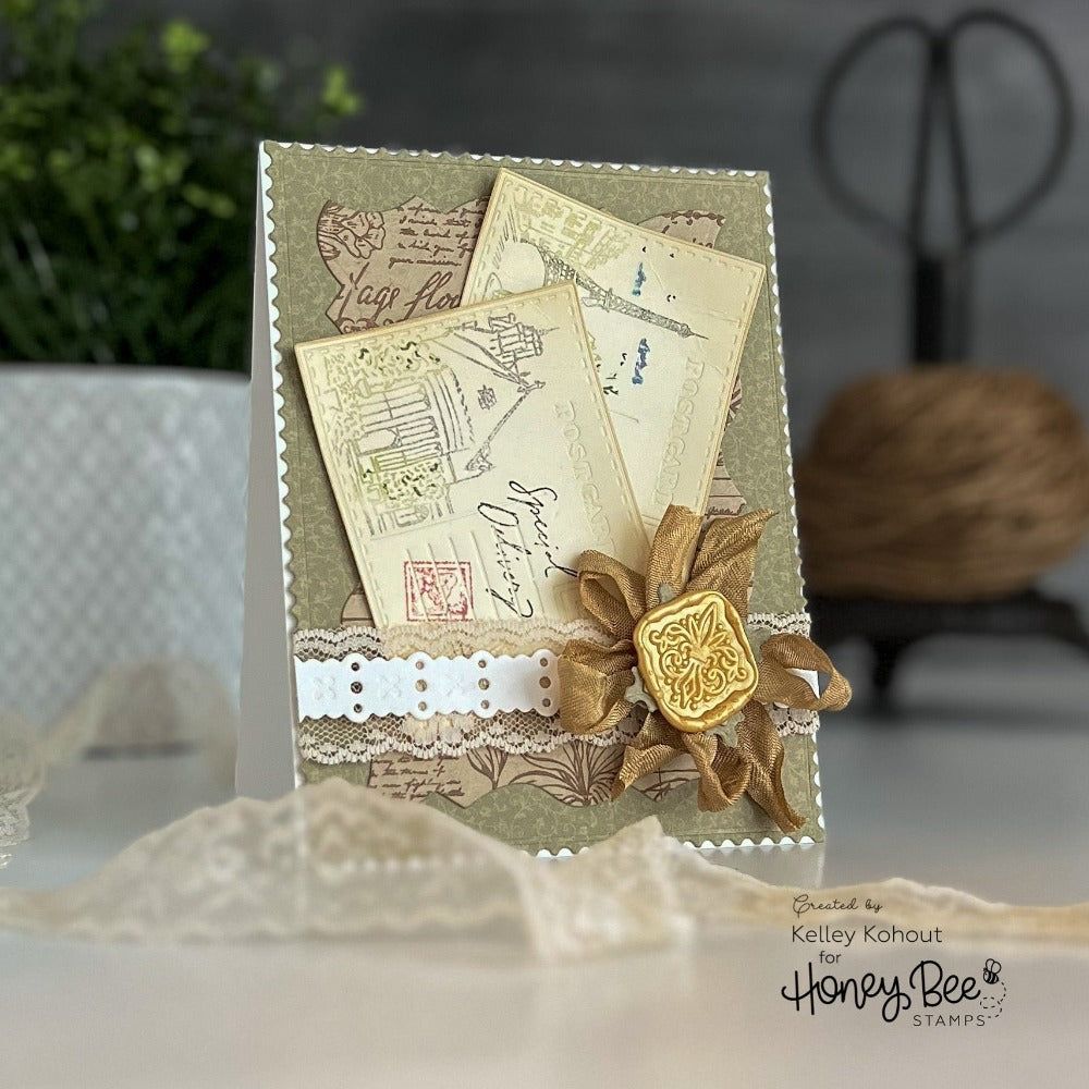 Mini Postcard - Honey Cuts - Stand - Alone Dies - Honey Bee Stamps