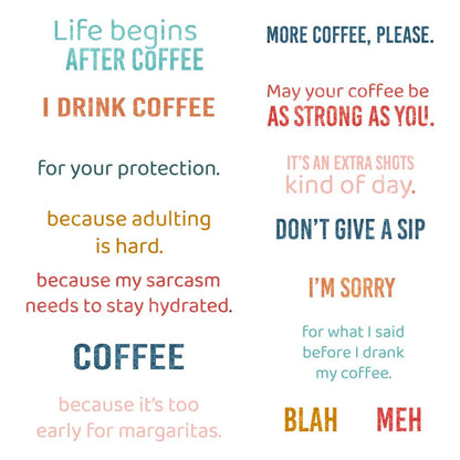 More Coffee Please - 4x 6 Photopolymer Stamp Set - Honey Bee Stamps