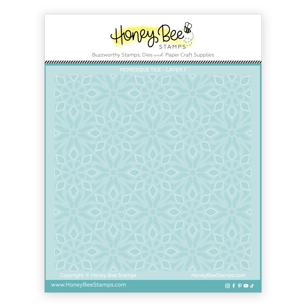 Moresque Tile - Set of 4 - 6"x6" Layering Stencils - Honey Bee Stamps