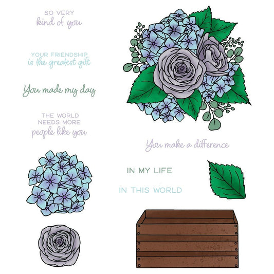 Nancy's Lilac Bouquet - 6x8 Photopolymer Stamp Set - Honey Bee Stamps