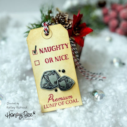 Naughty List Vintage Gift Card Box Add - On - 3x4 Photopolymer Stamp Set - Retiring - Honey Bee Stamps