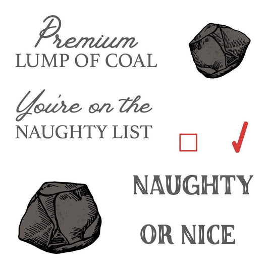 Naughty List Vintage Gift Card Box Add - On - 3x4 Photopolymer Stamp Set - Retiring - Honey Bee Stamps