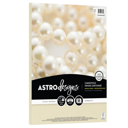 Neenah Astrodesigns 65lb Metallic Cardstock 8.5"x11" 50/pkg - Champagne Pearl - Honey Bee Stamps