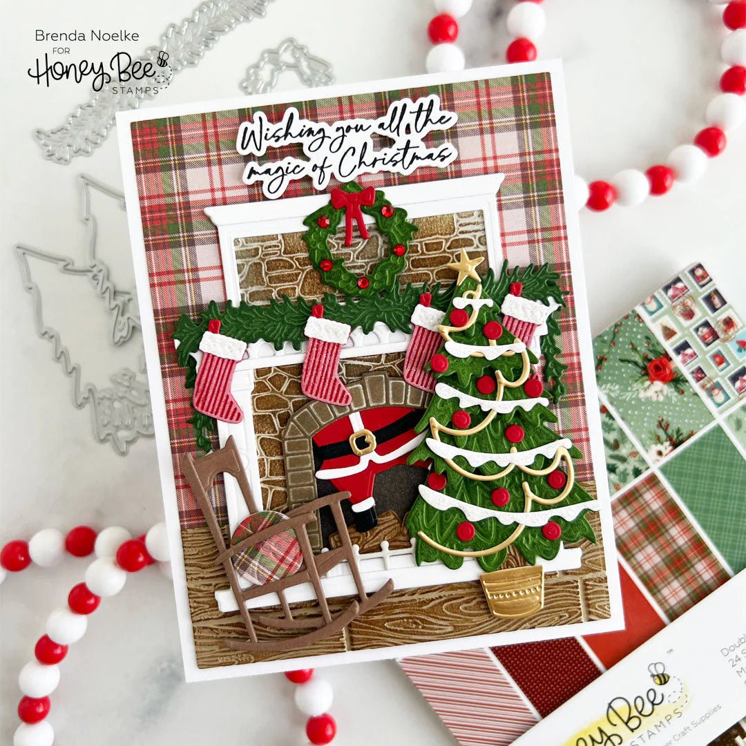 North Pole Paper Pad 6x8.5 - 24 Double - Sided Sheets - Honey Bee Stamps