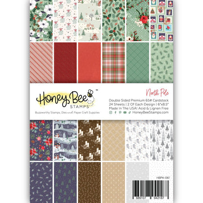 North Pole Paper Pad 6x8.5 - 24 Double - Sided Sheets - Honey Bee Stamps