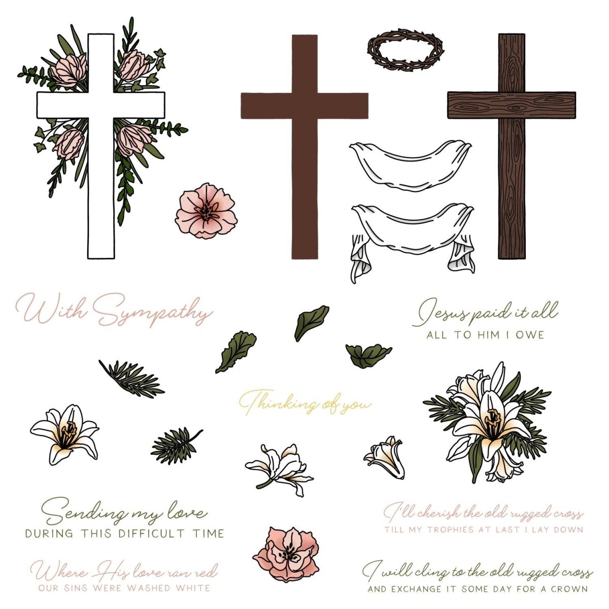 Old Rugged Cross - 6x8 Photopolymer Stamp Set - Honey Bee Stamps