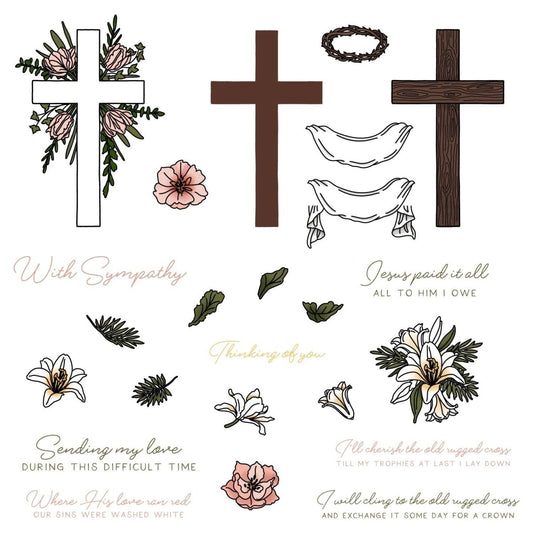 Old Rugged Cross - 6x8 Photopolymer Stamp Set - Honey Bee Stamps