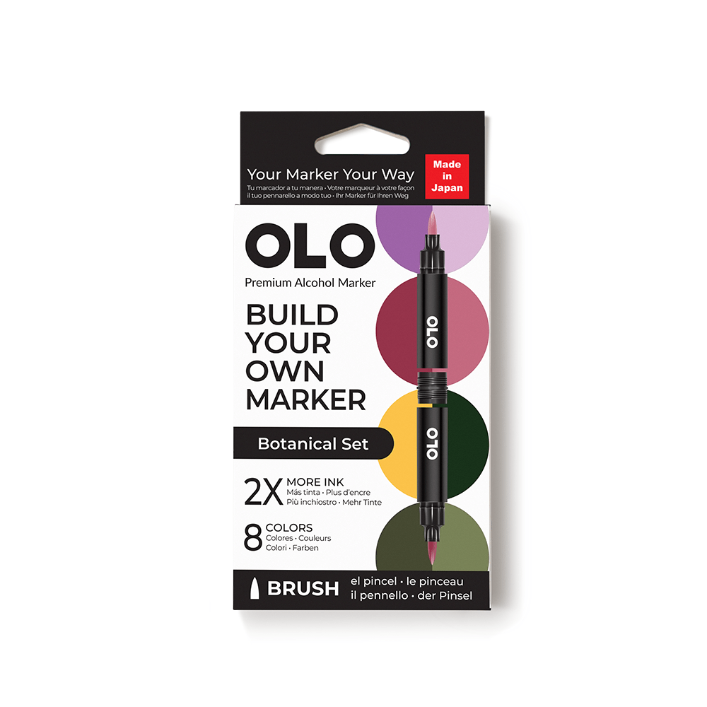 OLO 8 Color Brush Botanical Set - Honey Bee Stamps